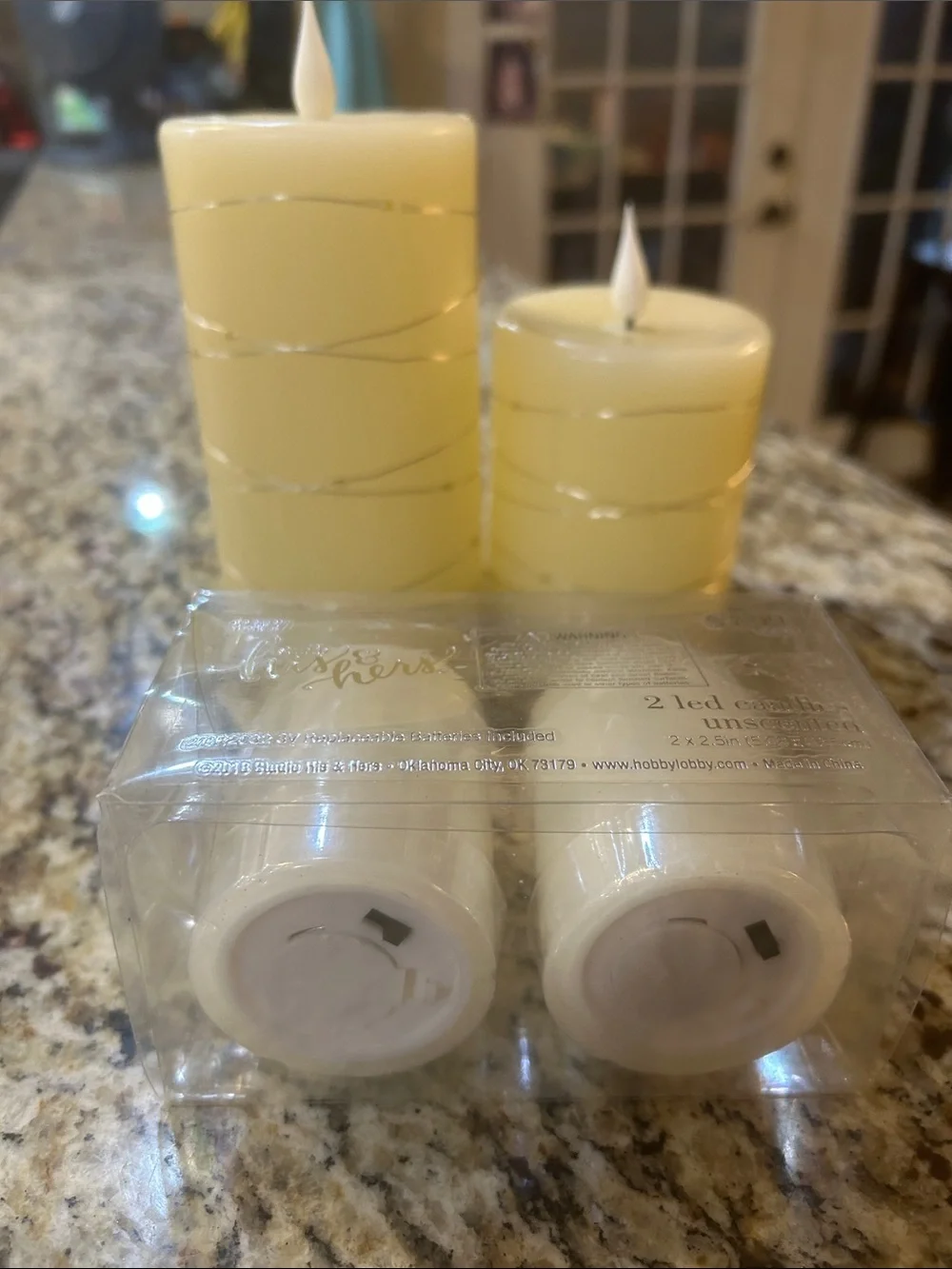 LED Flameless Pillar Candles — Cream, Set of 4